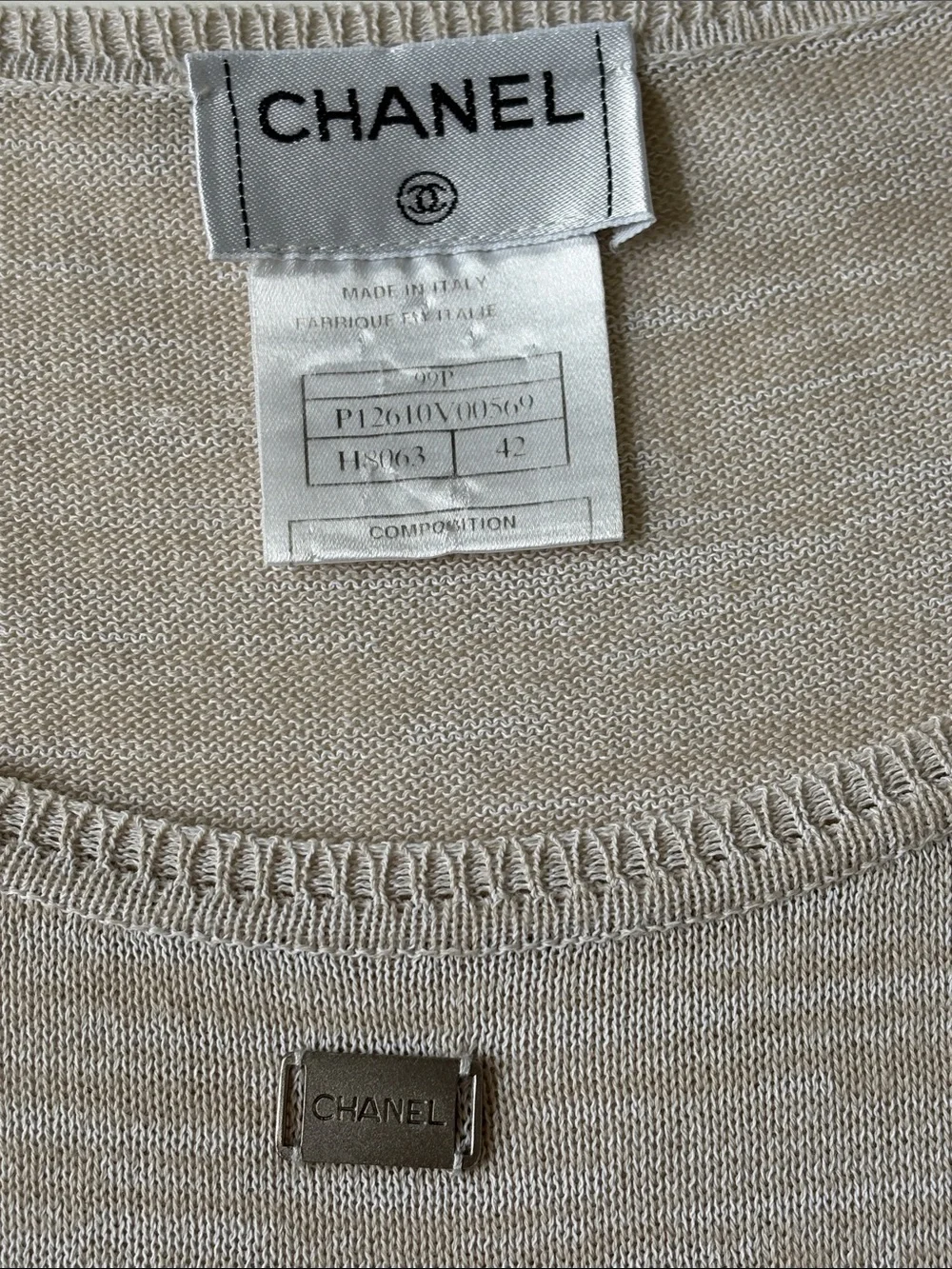 Chanel Vintage Knit Scoop Neck Short Sleeve Top - Spring 1999